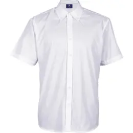 Mens Prime Cotton Lounge Short Sleeve White Front